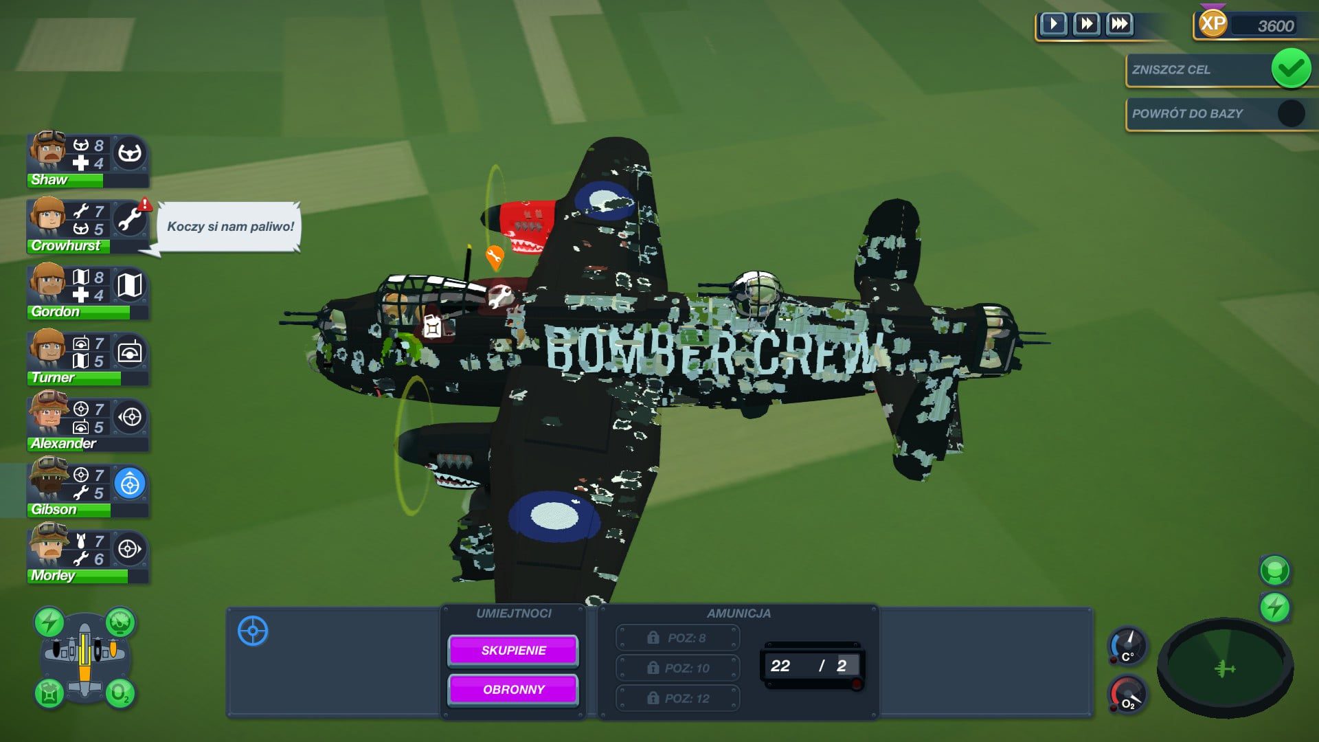 Bombowiec po ciężkiej walce.