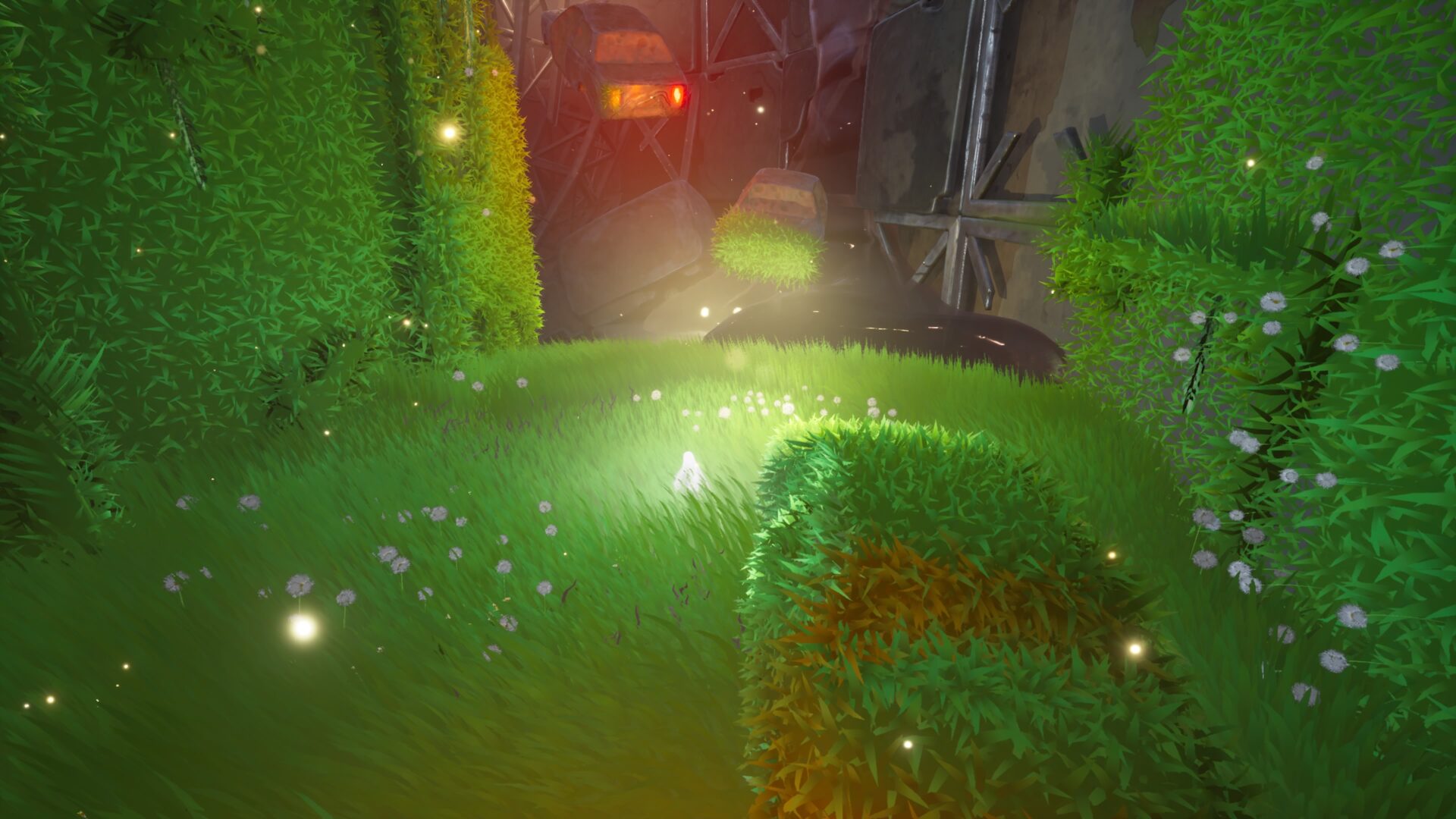 Zdjęcie z gry After Us na którym widać moce bohaterki, które przywołują zieleń.