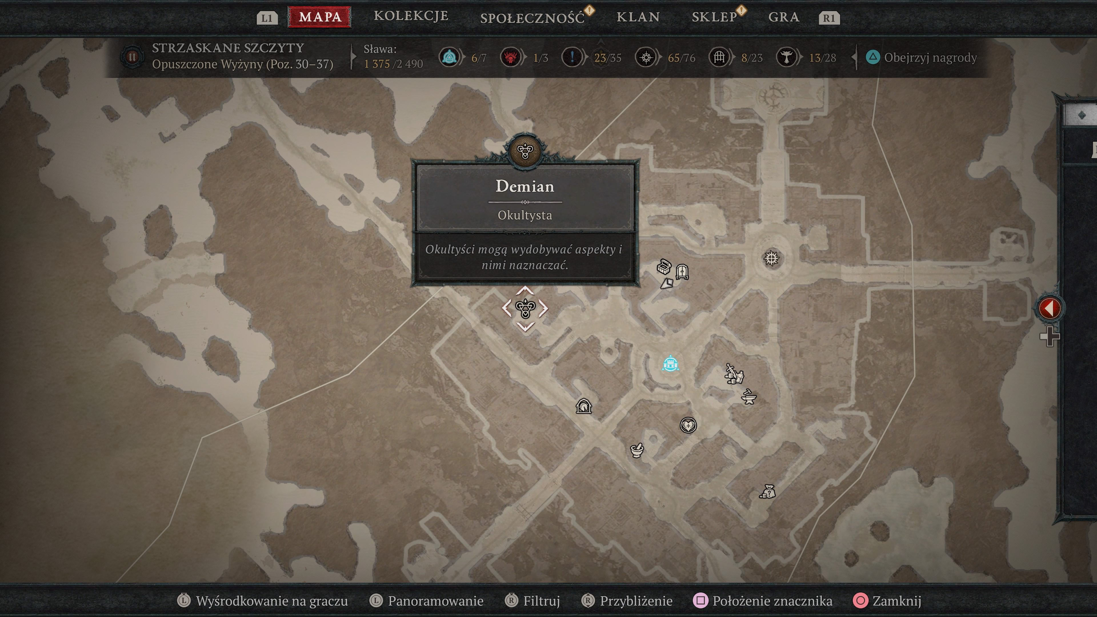 Diablo IV lokalizacja miejsca gdzie można zarządzać aspektami